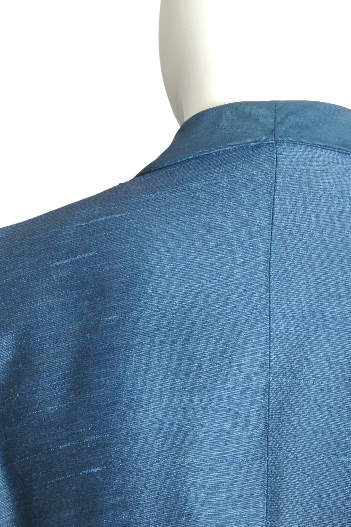 PIERRE CARDIN- 1980s Teal Shantung Blazer, Size-Large