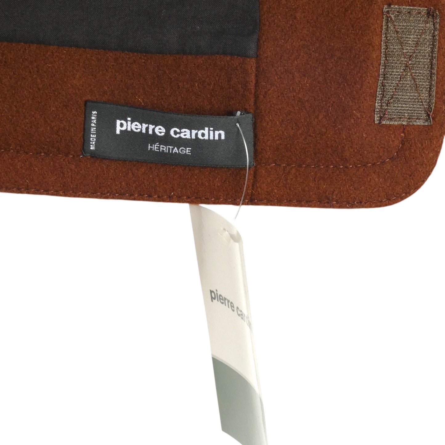 PIERRE CARDIN - 2012 Brown Wool & Black Rubber Vest, Size Medium