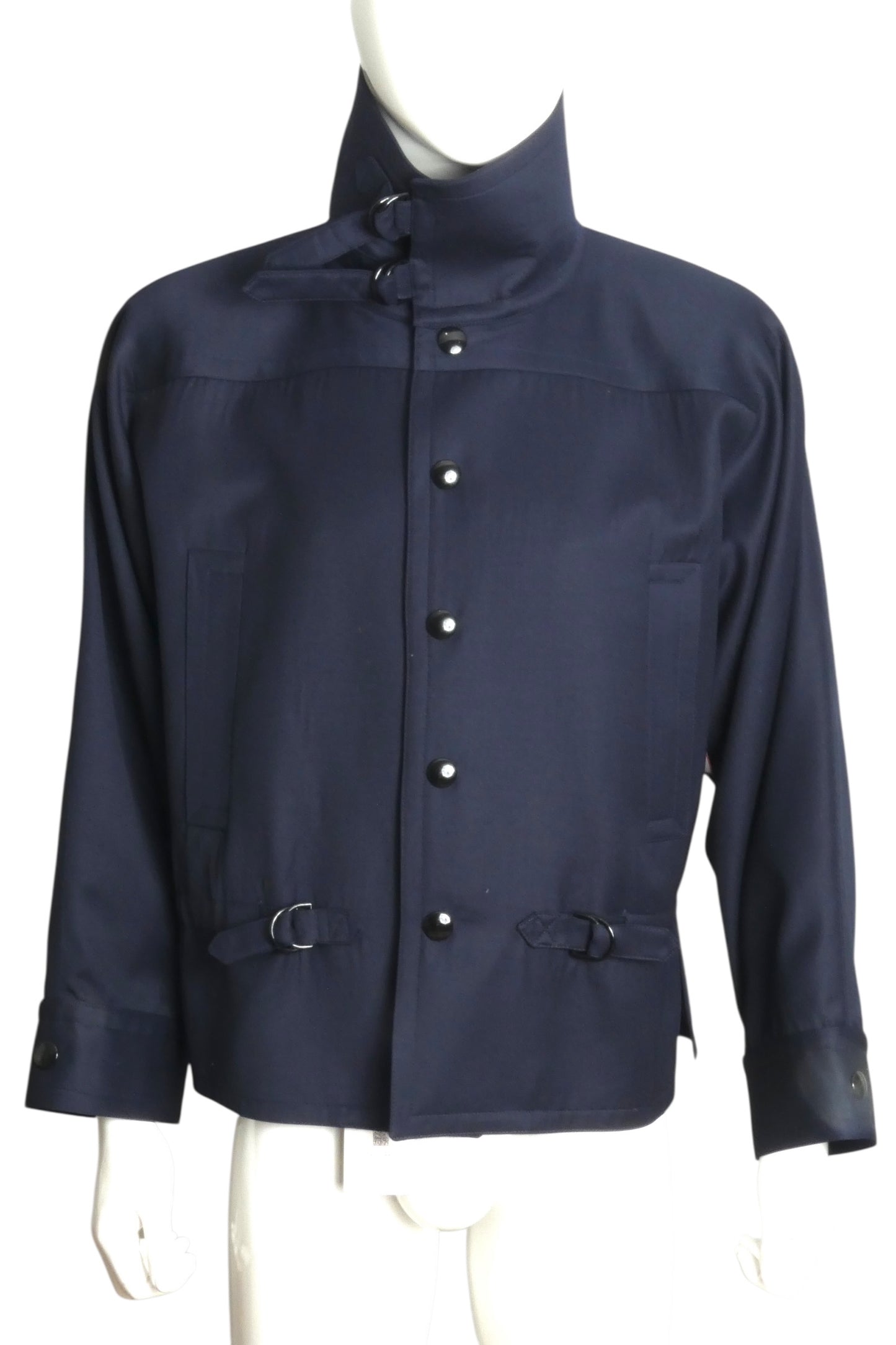 PIERRE CARDIN HAUTE COUTURE- 1990s Navy Gabardine Jacket, Size-Large