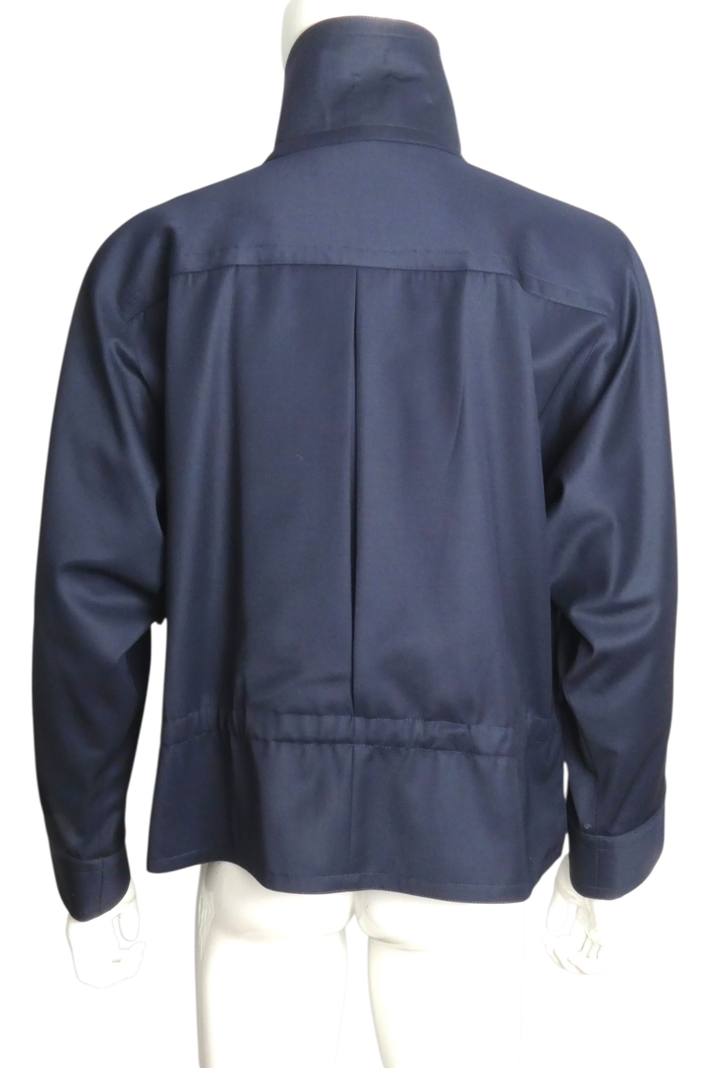 PIERRE CARDIN HAUTE COUTURE- 1990s Navy Gabardine Jacket, Size-Large