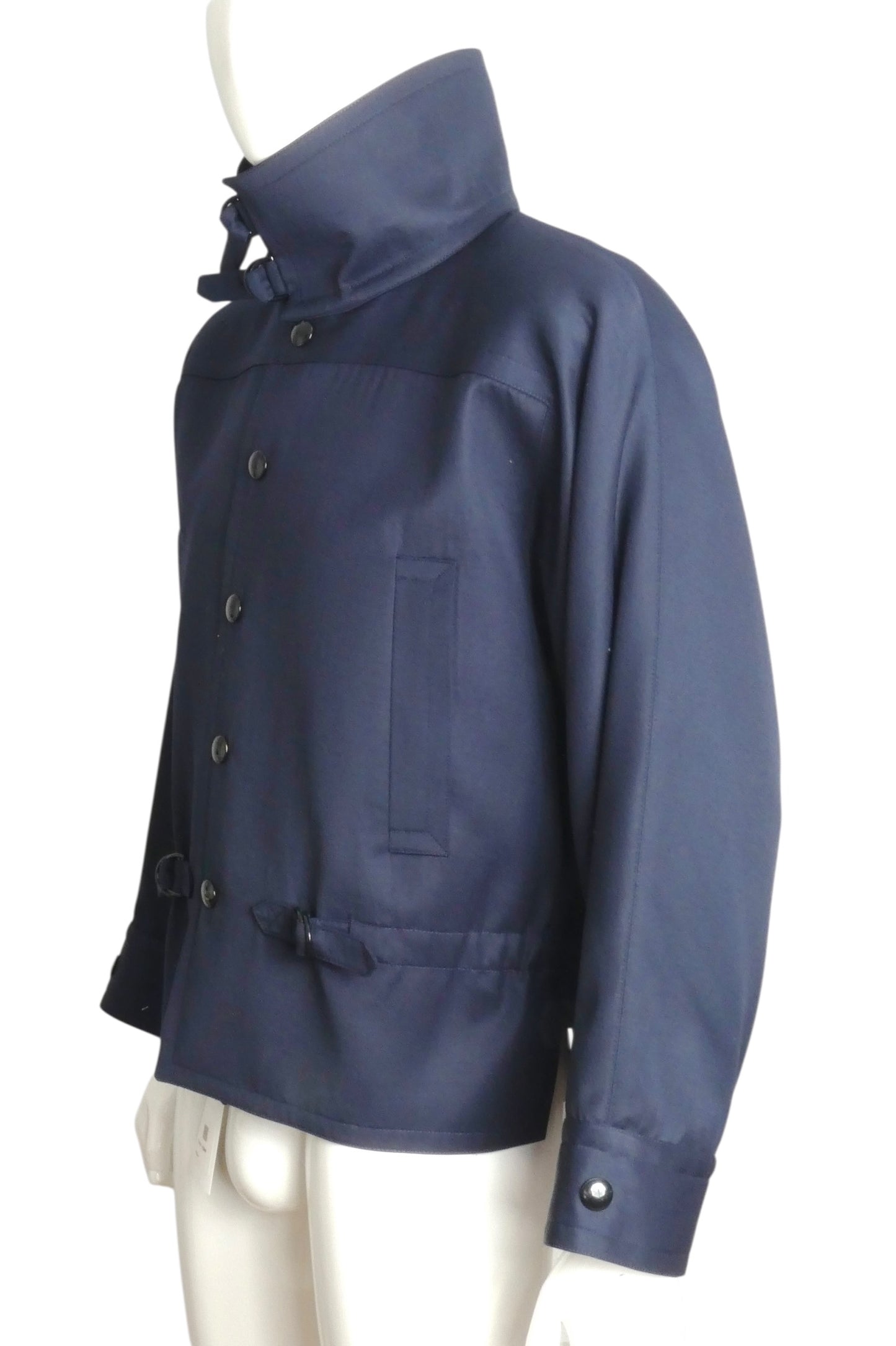 PIERRE CARDIN HAUTE COUTURE- 1990s Navy Gabardine Jacket, Size-Large