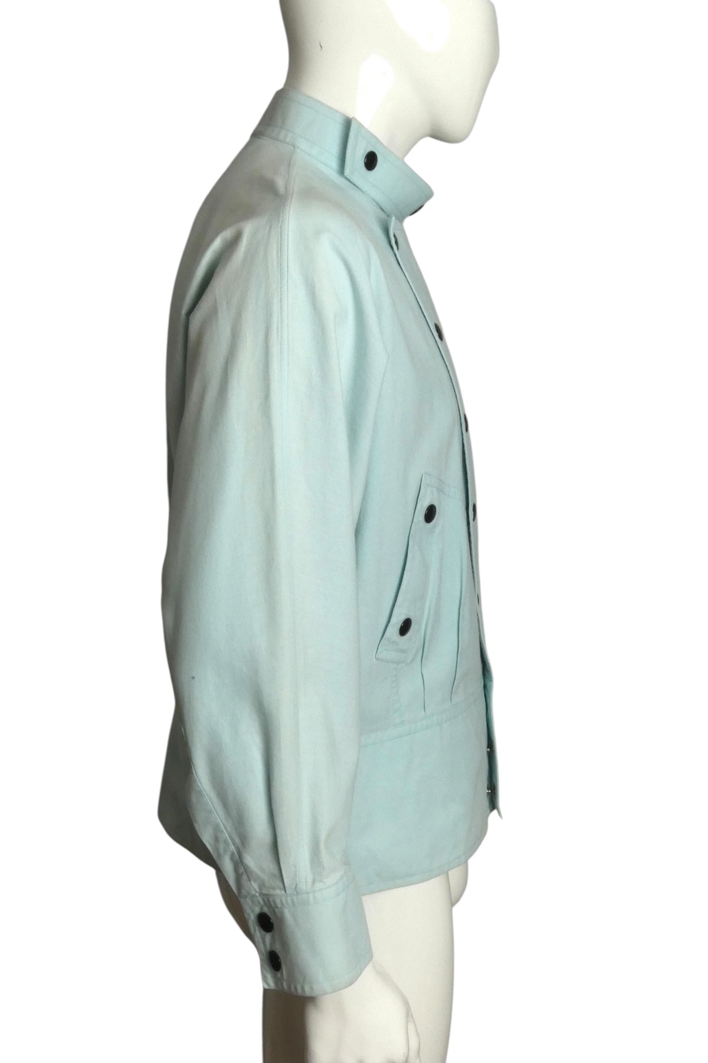 PIERRE CARDIN- 1990s Aqua Cotton Jacket, Size-Large