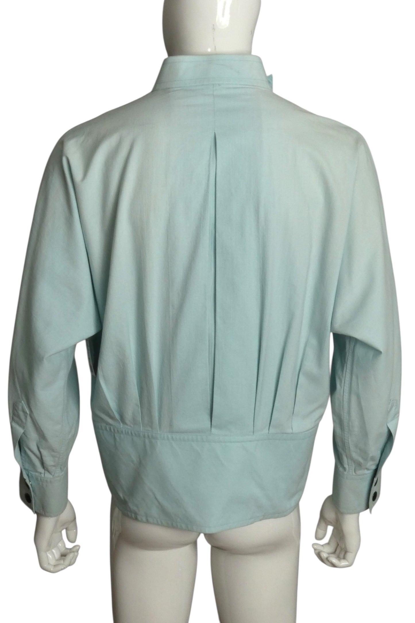 PIERRE CARDIN- 1990s Aqua Cotton Jacket, Size-Large