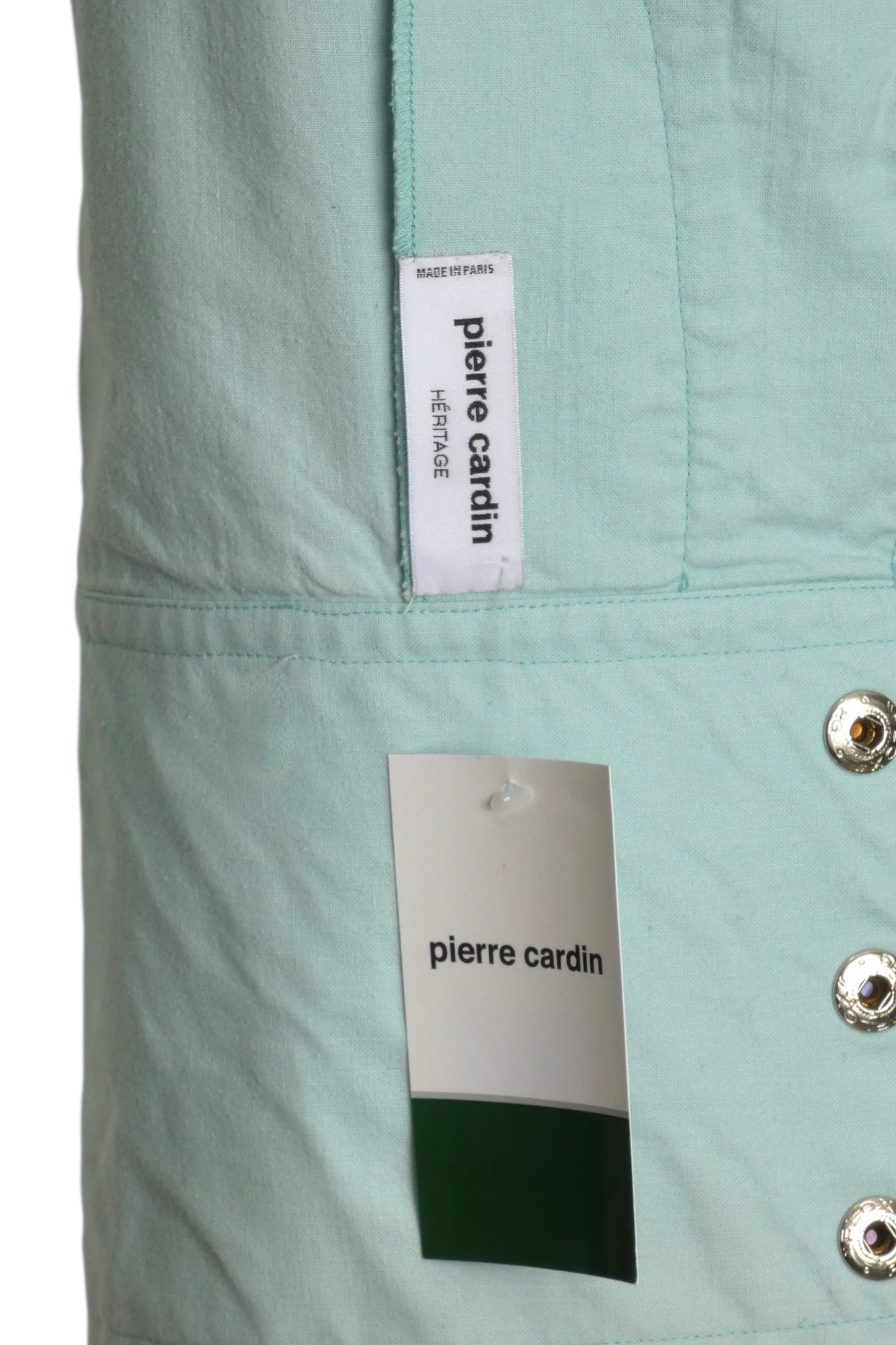 PIERRE CARDIN- 1990s Aqua Cotton Jacket, Size-Large