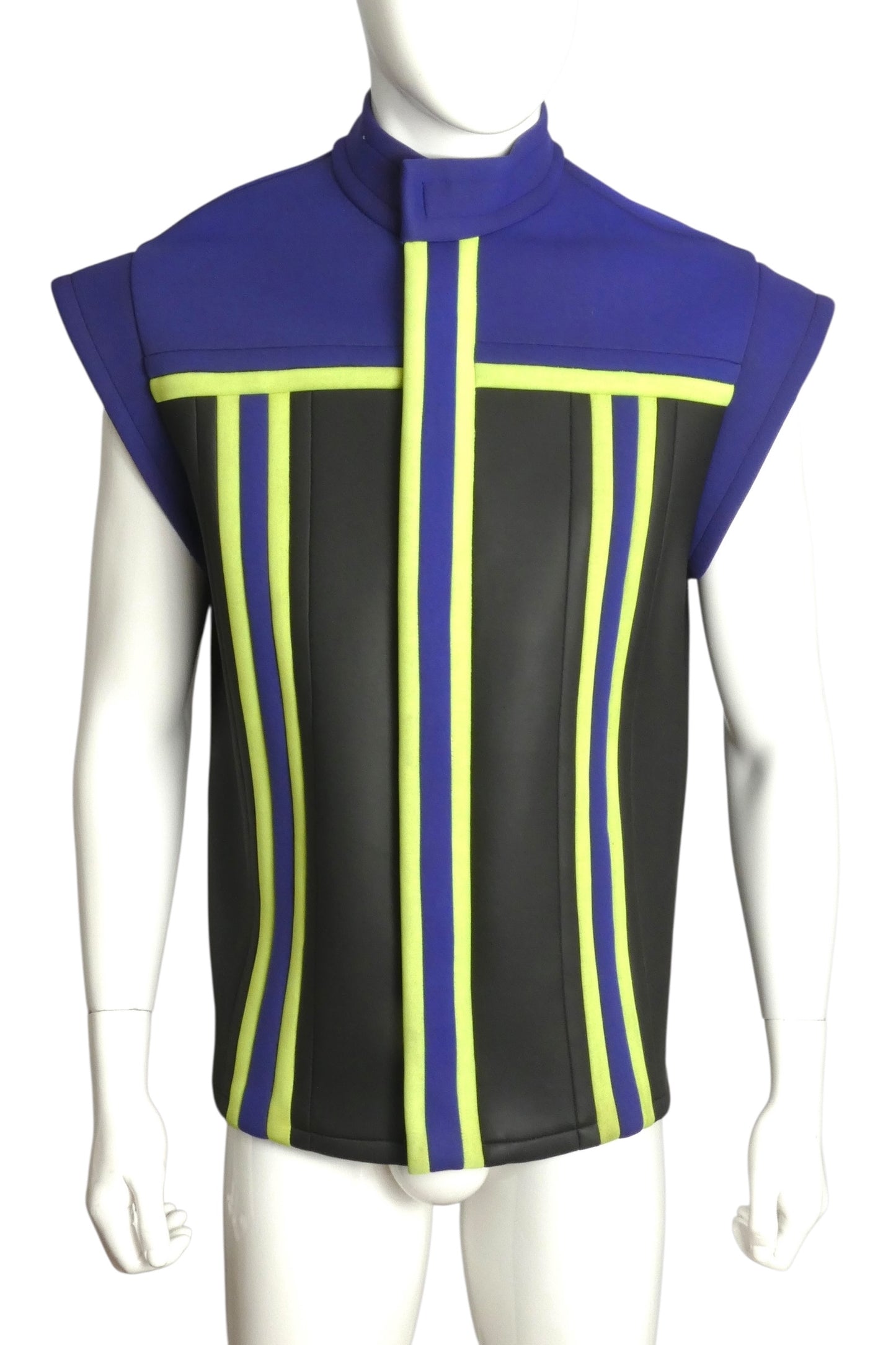 PIERRE CARDIN- 1996 Neoprene Stripe Vest, Size-Large