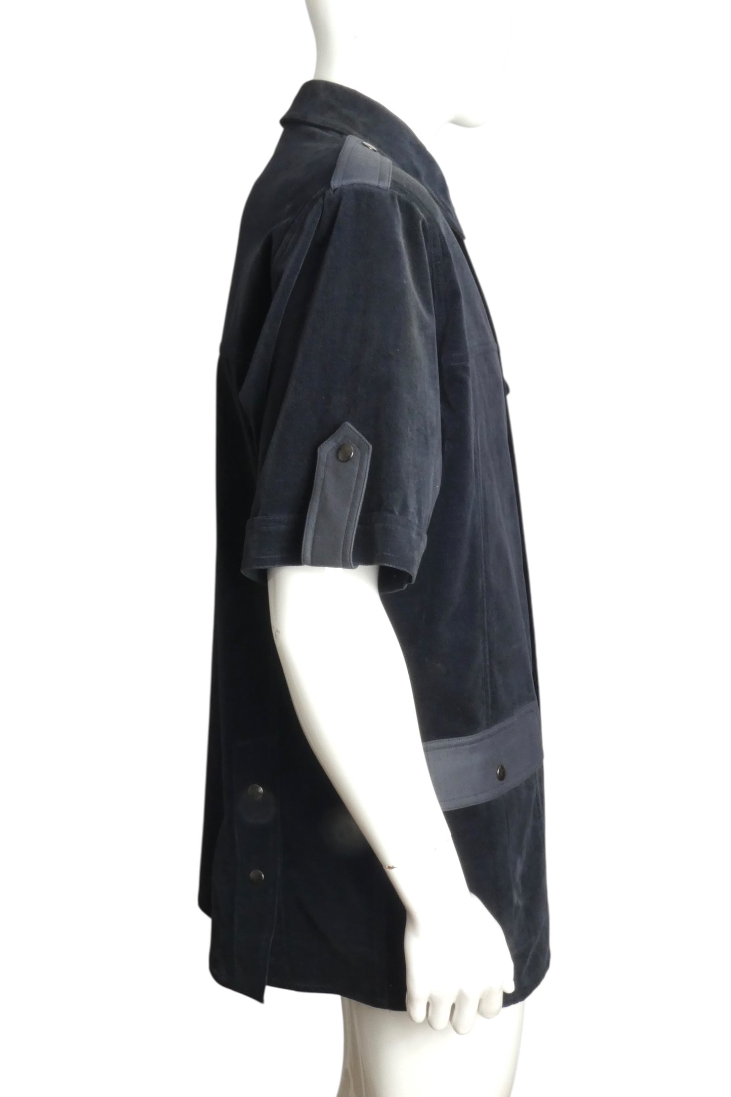 PIERRE CARDIN HAUTE COUTURE- 1990s Navy Velveteen Leisure Jacket, Size-X Large