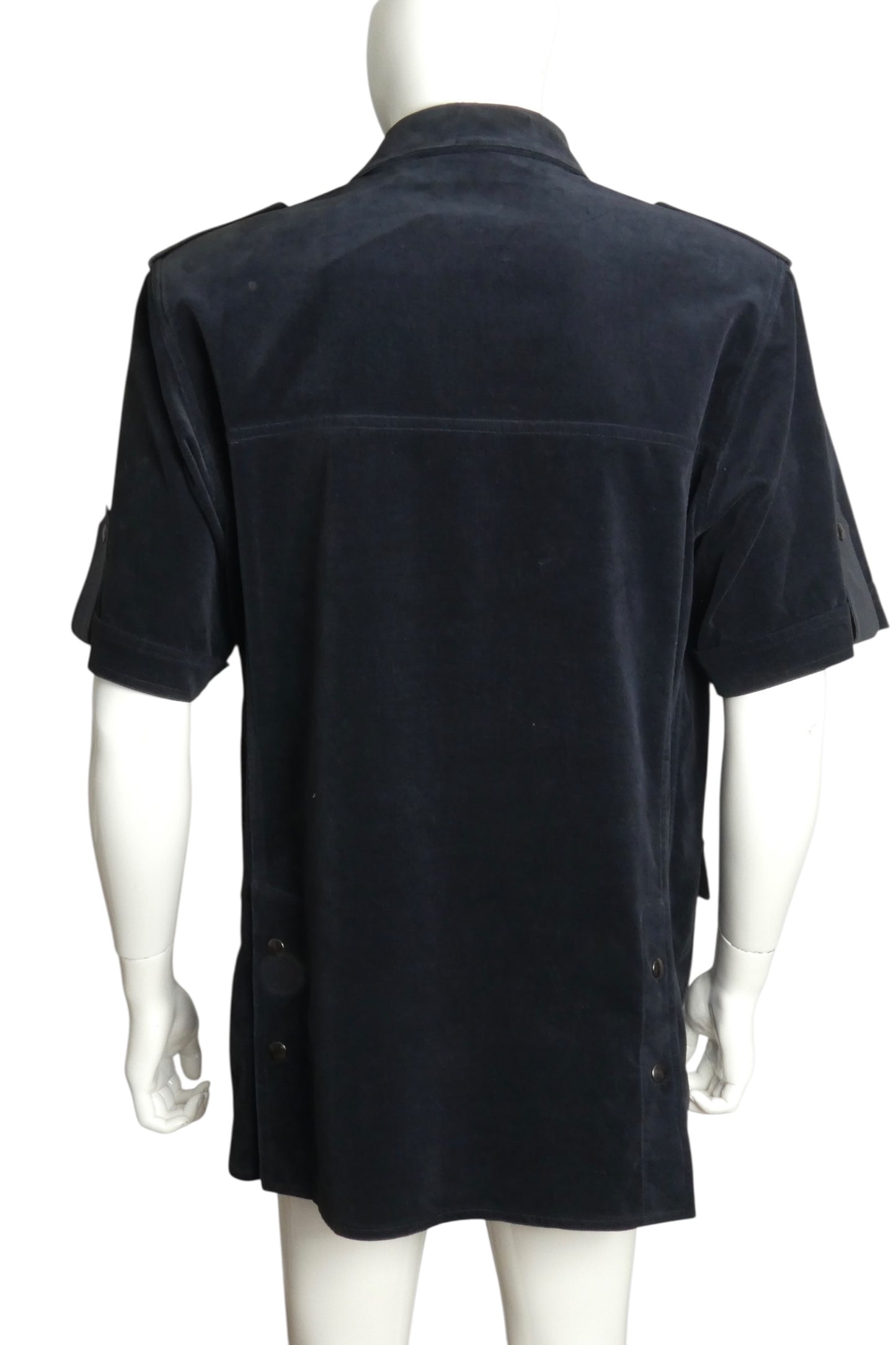 PIERRE CARDIN HAUTE COUTURE- 1990s Navy Velveteen Leisure Jacket, Size-X Large