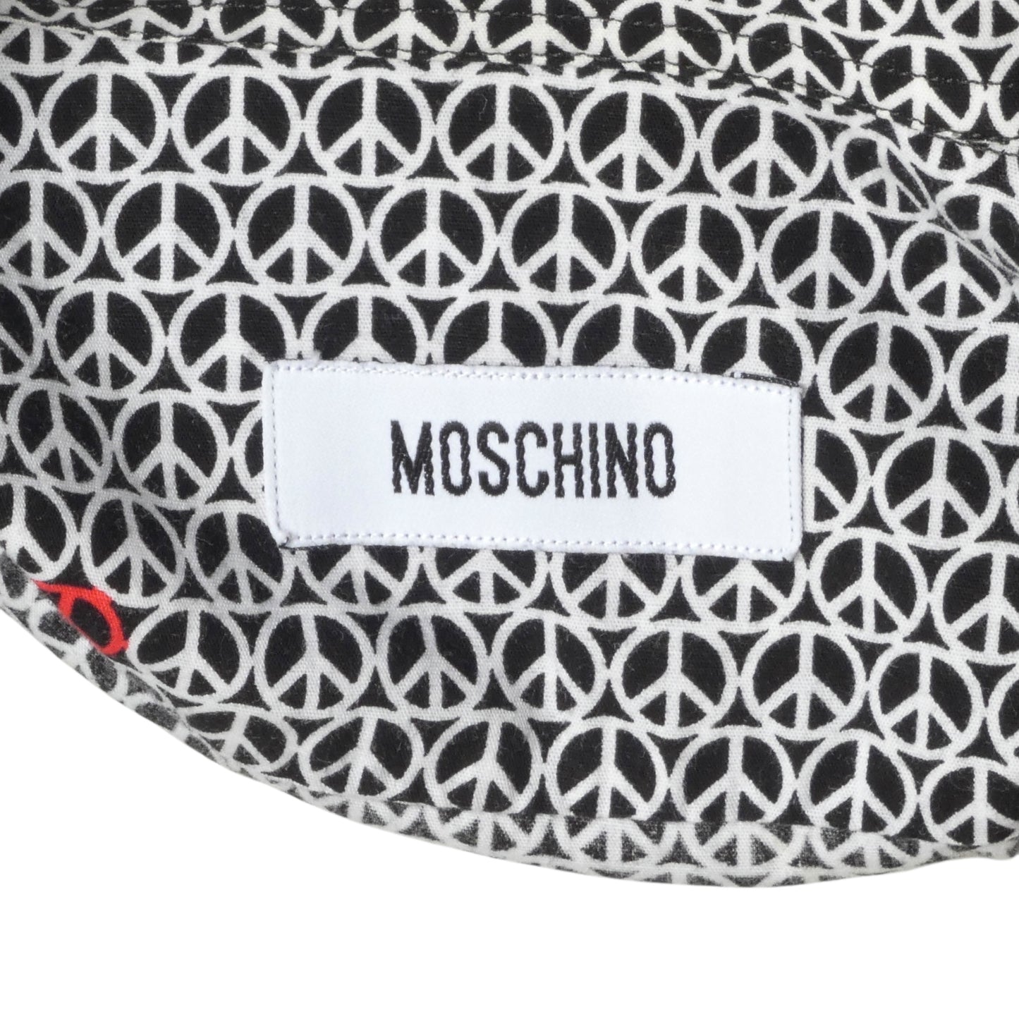 MOSCHINO- 1990s "Peace" Print Cotton L/S Shirt, Size Medium