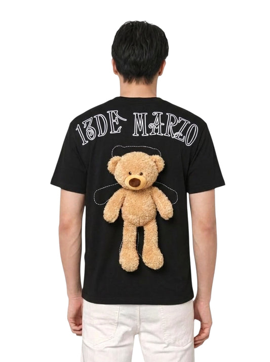 13DE MARZO - Teddy Bear Cotton T-Shirt, Size Medium