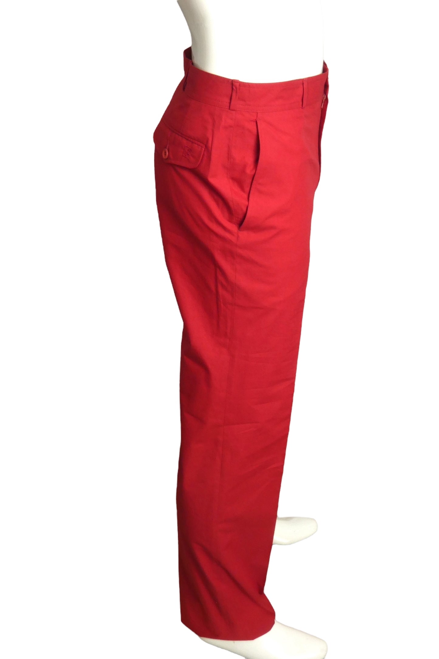 PIERRE CARDIN (HAUTE COUTURE) - 1990s Red Cotton Utility Suit, Size-Large