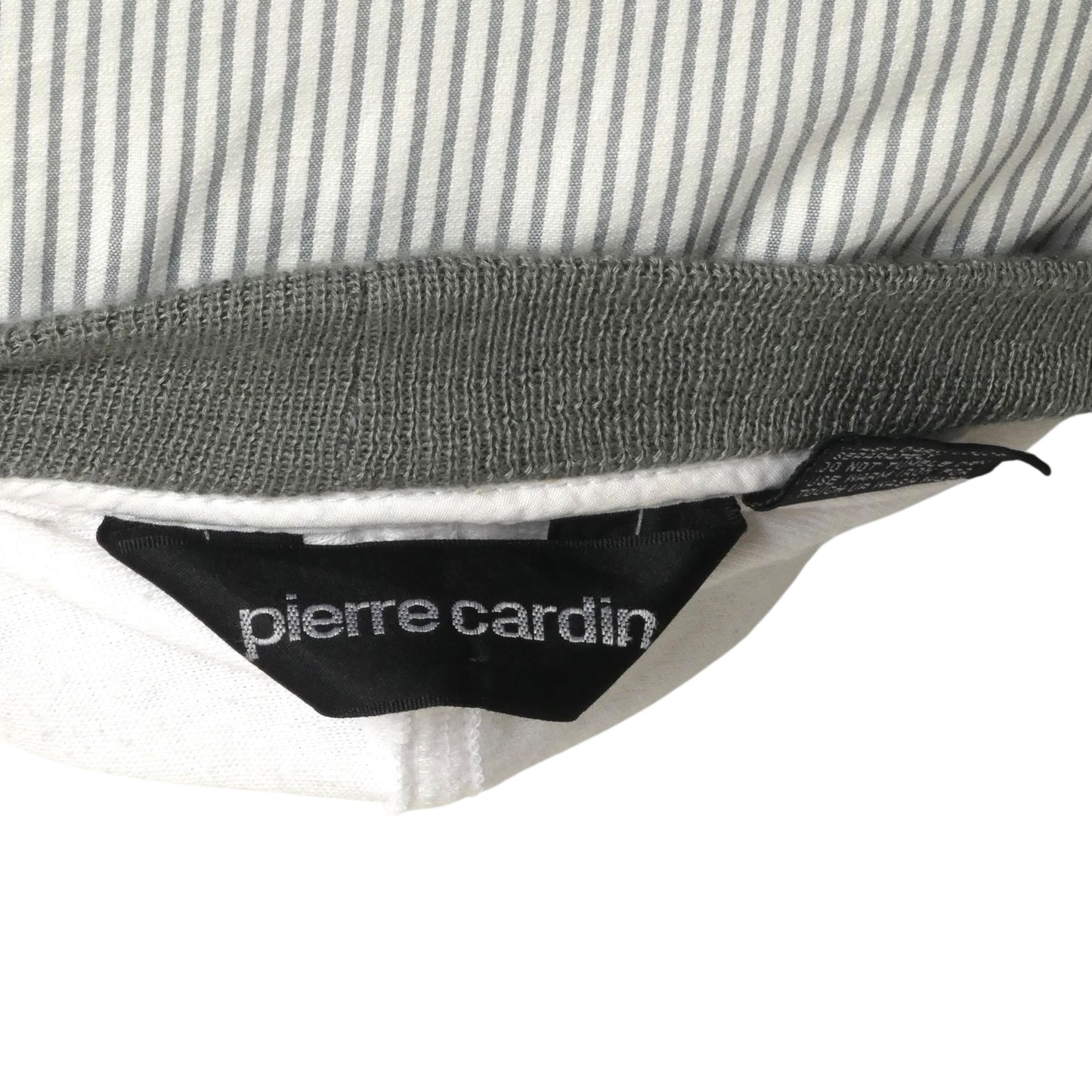 PIERRE CARDIN- 1980s Cotton Stripe & Terry Cardigan, Size Large