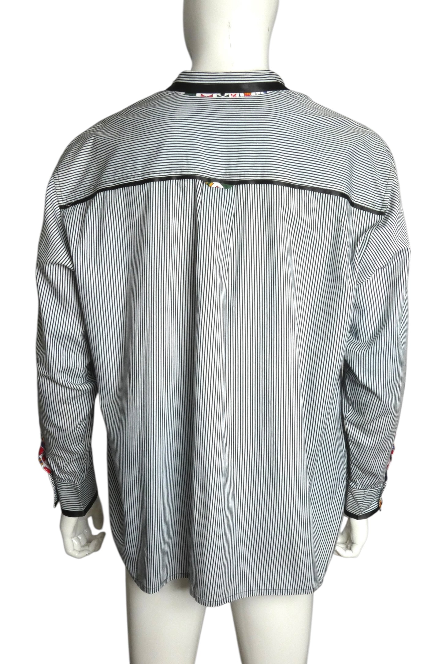 1980s Striped Cotton Shirt, Size Large