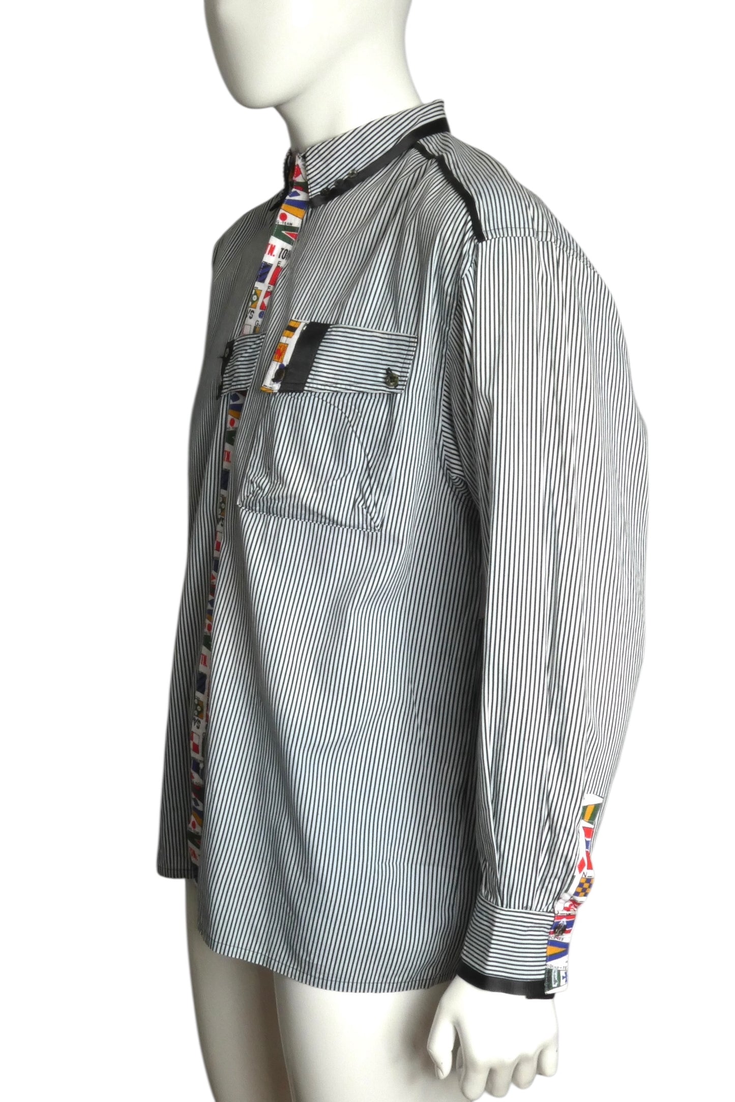 1980s Striped Cotton Shirt, Size Large
