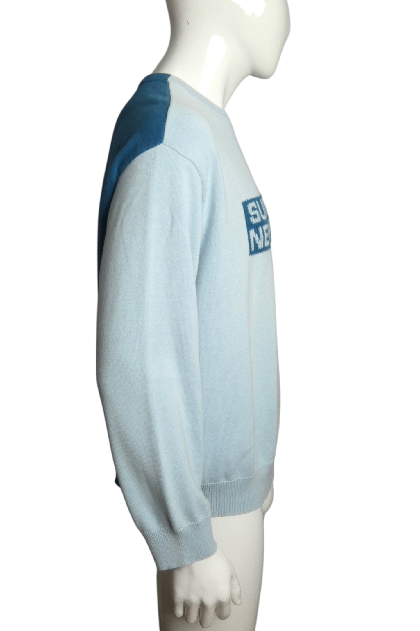 SUPREME- Blue Logo Cotton Knit Sweater, Size XL