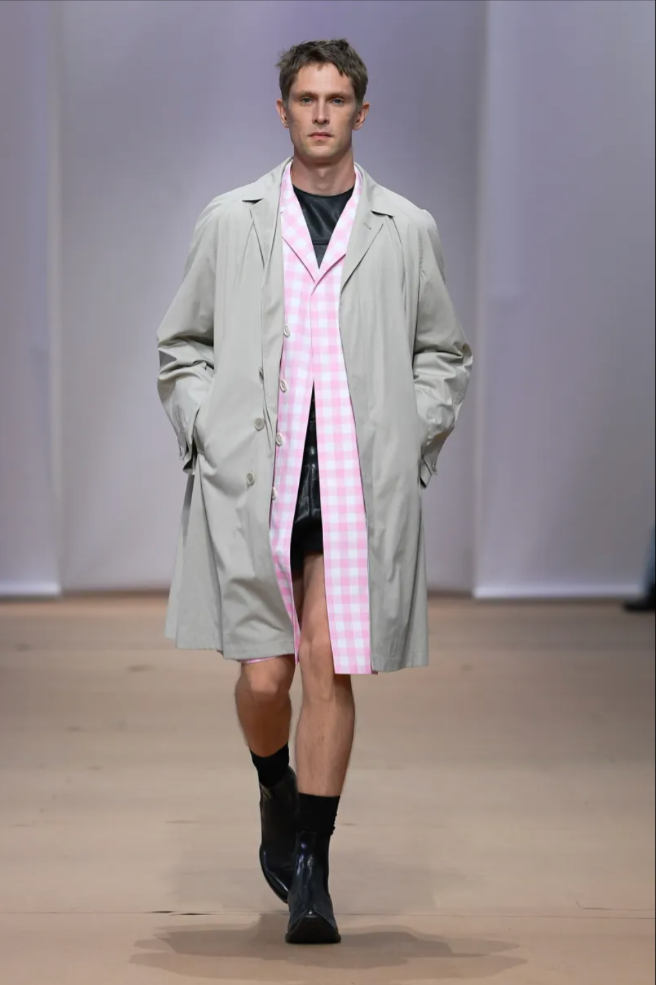 PRADA- 2023 Grey Wool Trenchcoat, Size XL