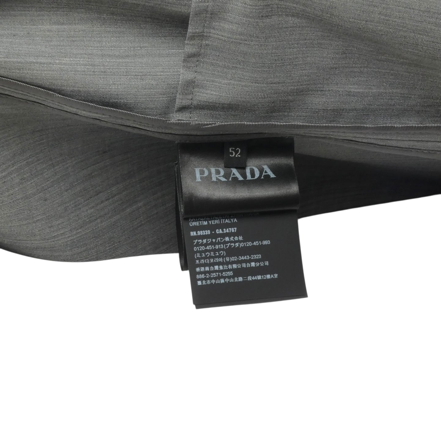 PRADA- 2023 Grey Wool Trenchcoat, Size XL