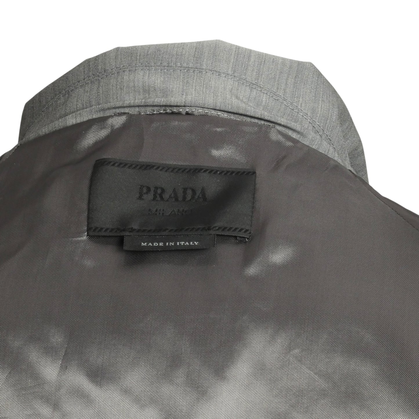 PRADA- 2023 Grey Wool Trenchcoat, Size XL