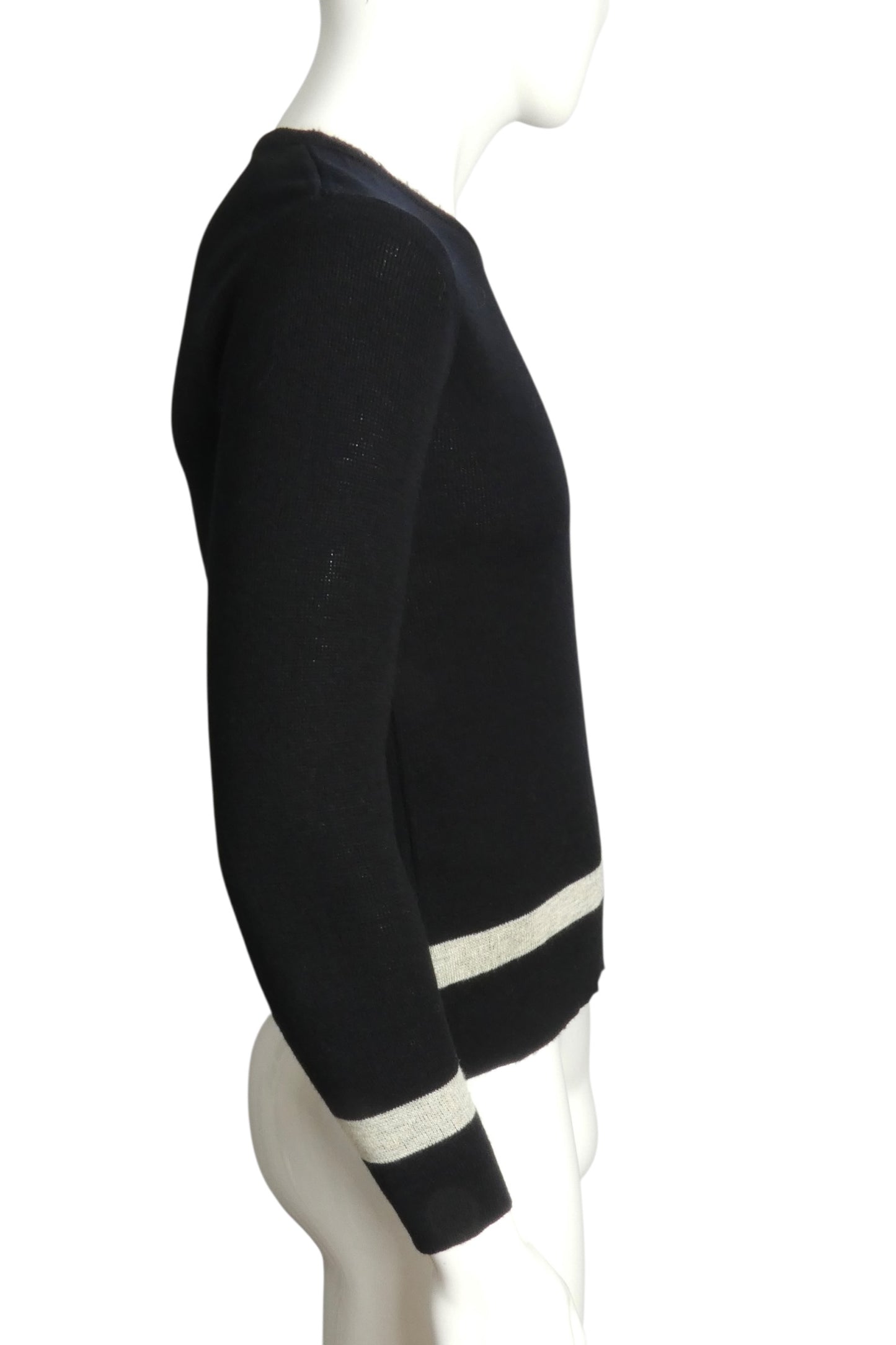 PIERRE CARDIN BOUTIQUE - 1970s Black Wool Sweater, Size-Medium