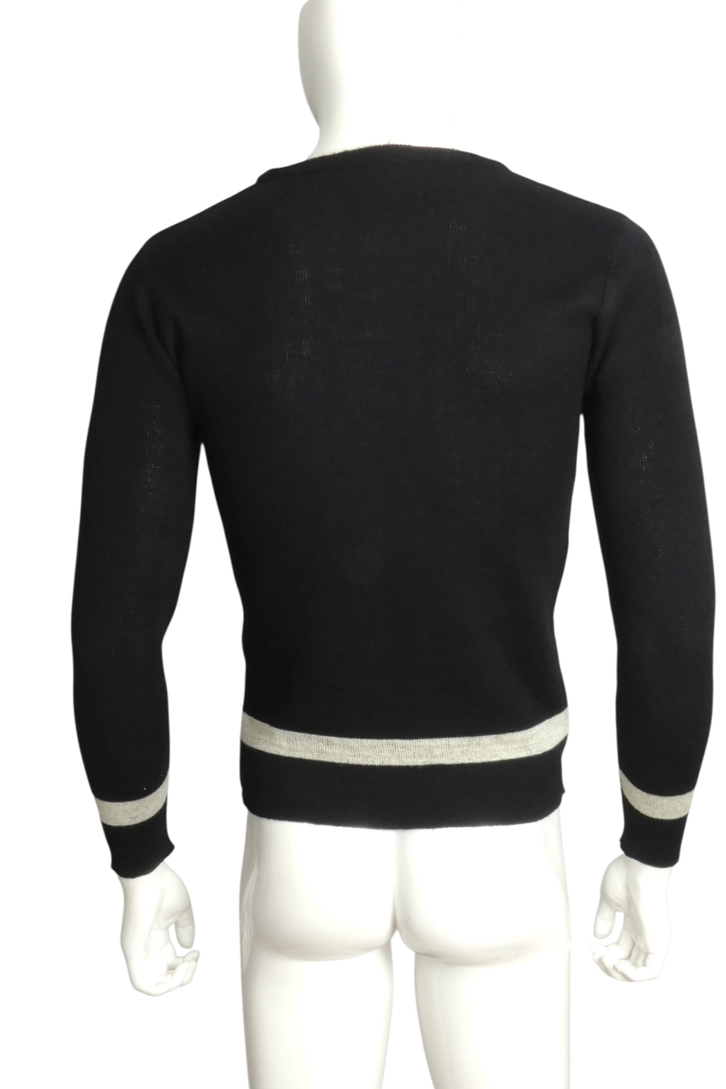 PIERRE CARDIN BOUTIQUE - 1970s Black Wool Sweater, Size-Medium