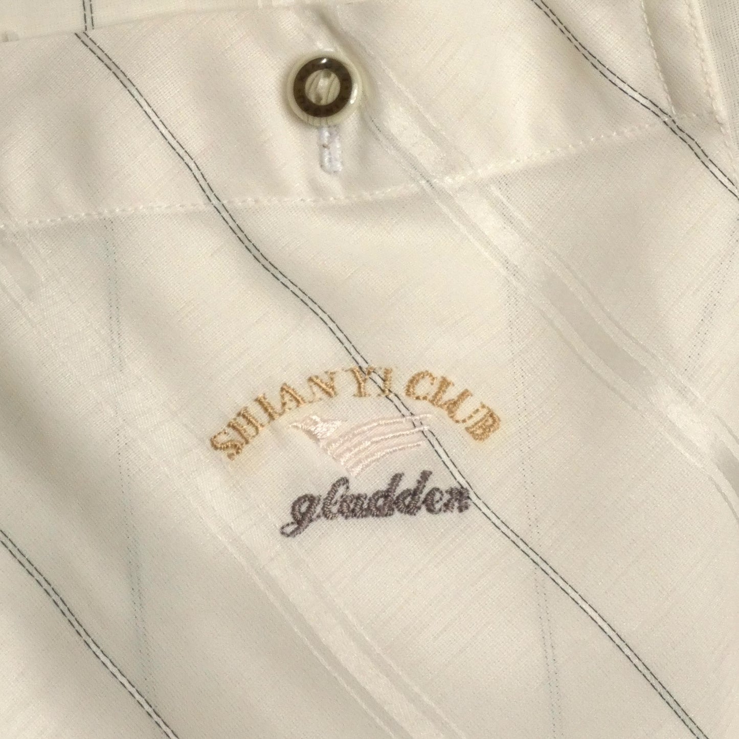 PIERRE CARDIN- 1980s Stripe Monogrammed Resort Shirt, Size XL