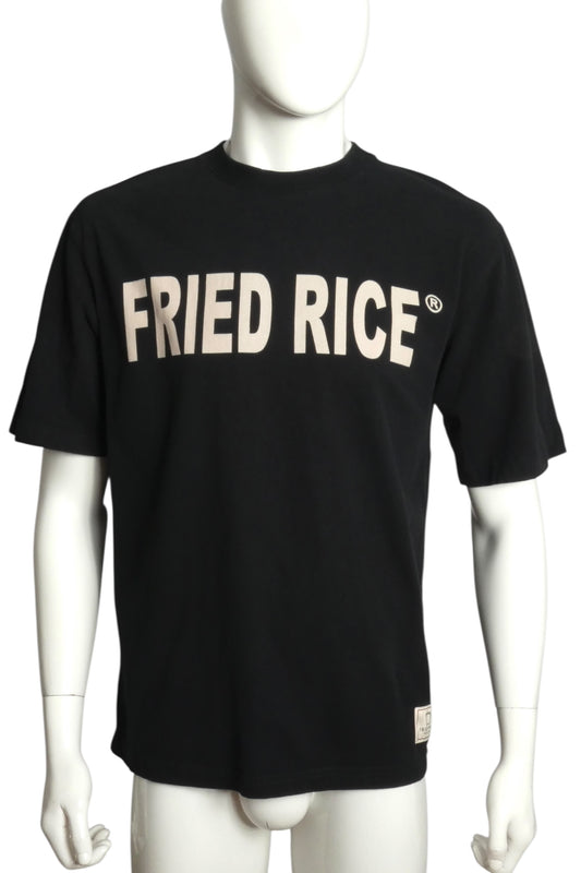 FRIED RICE- Black Graphic Print T-Shirt, Size Small