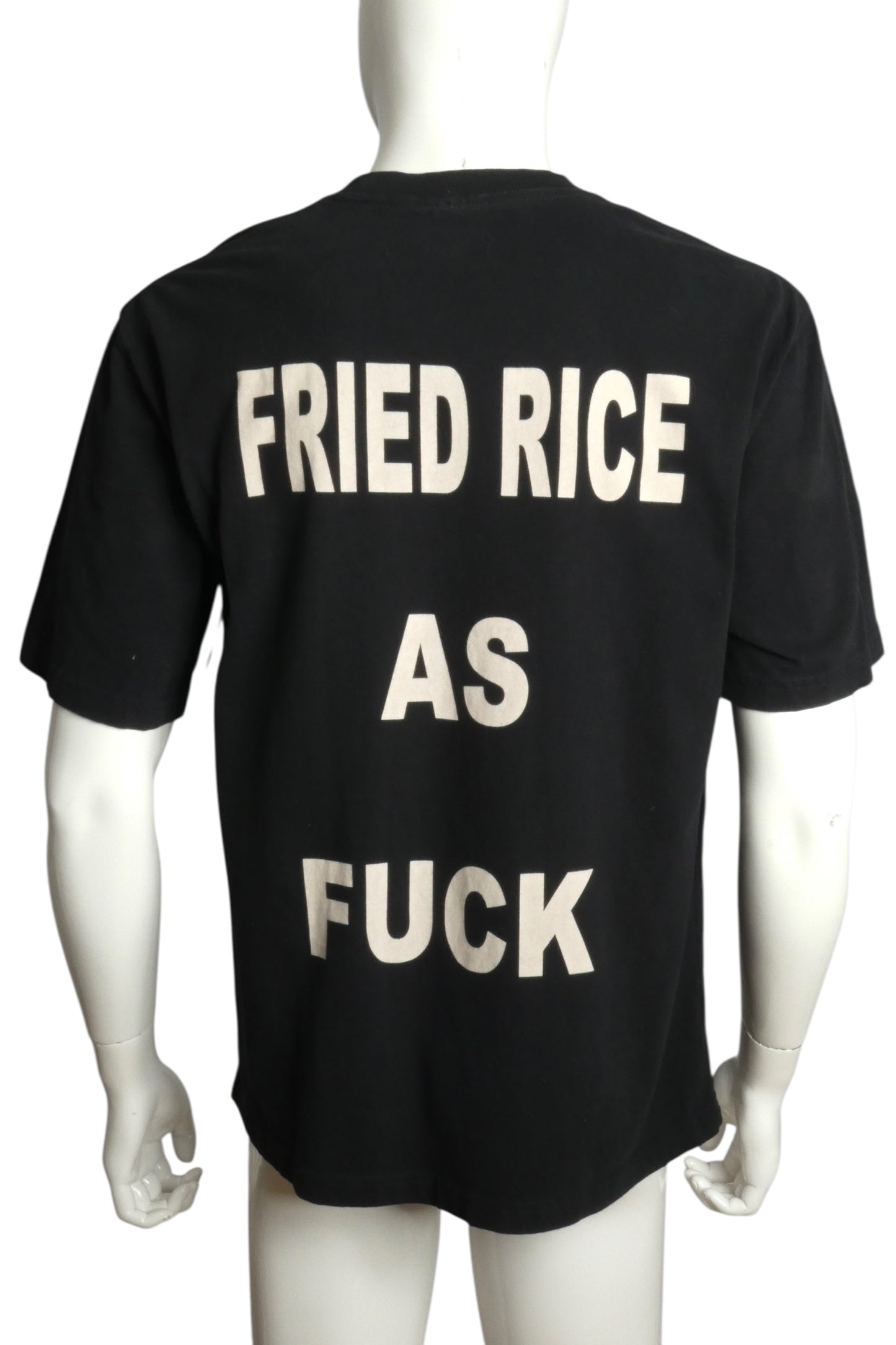 FRIED RICE- Black Graphic Print T-Shirt, Size Small