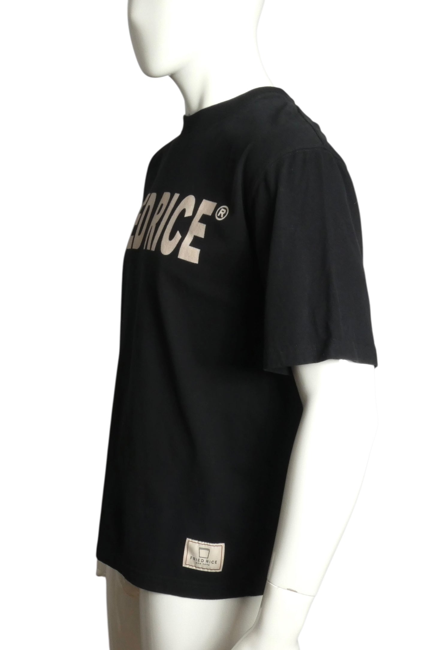 FRIED RICE- Black Graphic Print T-Shirt, Size Small