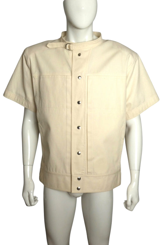 PIERRE CARDIN HAUTE COUTURE- 1994 Off White Cotton Twill Jacket, Size Large