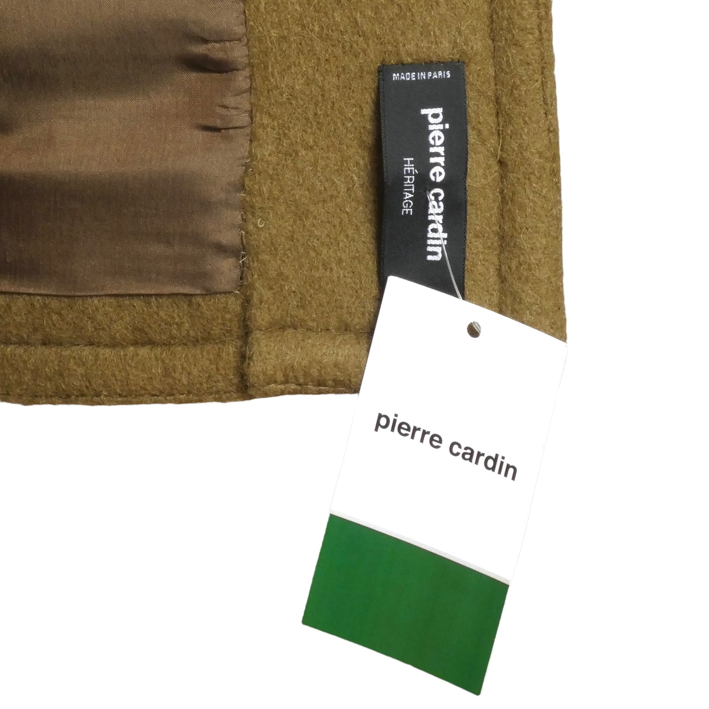 PIERRE CARDIN (HAUTE COUTURE)- 2012 Green Wool Sleeveless Coat, Size Large