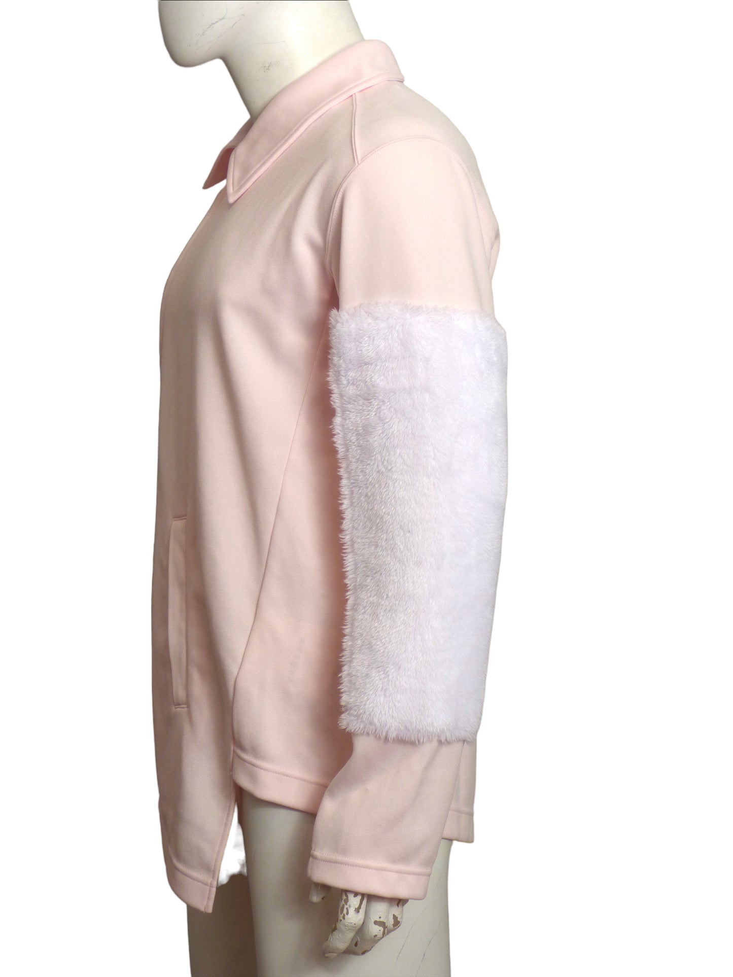 COMME DES GARCONS HOMME PLUS-NWT 2019 Pink Knit & Fur Jacket, Size Medium