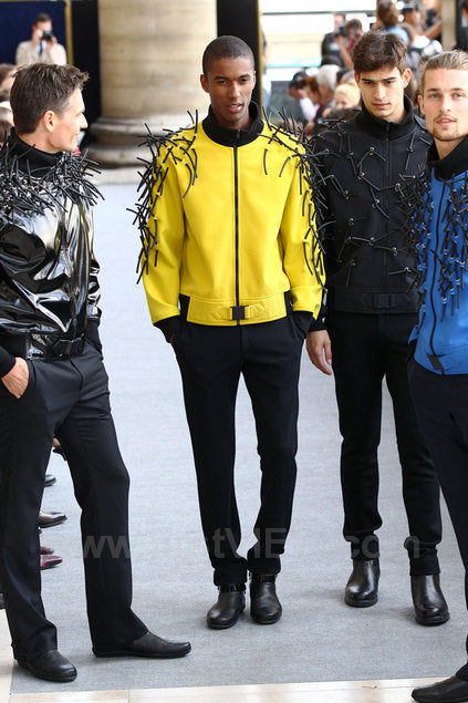 PIERRE CARDIN HAUTE COUTURE- 2012 Yellow Neoprene & Tube Jacket, Size Large