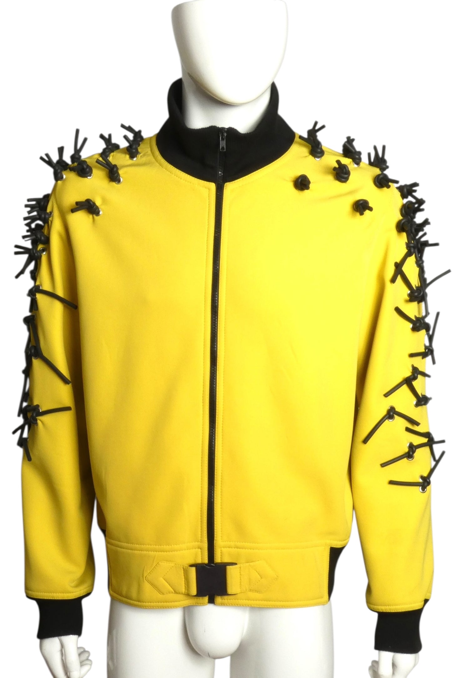 PIERRE CARDIN HAUTE COUTURE- 2012 Yellow Neoprene & Tube Jacket, Size Large