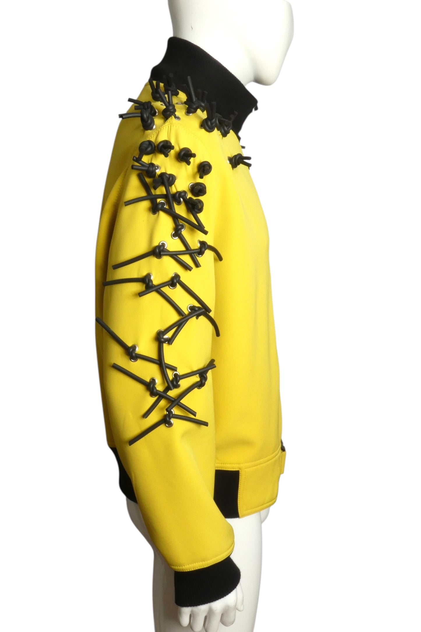 PIERRE CARDIN HAUTE COUTURE- 2012 Yellow Neoprene & Tube Jacket, Size Large