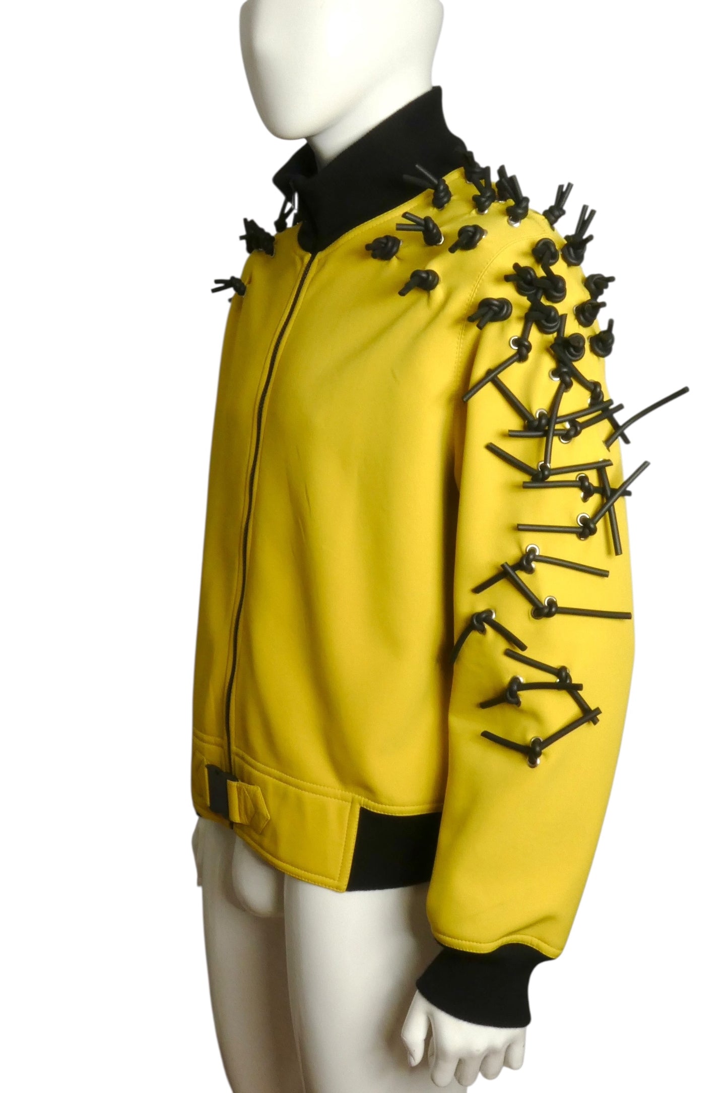 PIERRE CARDIN HAUTE COUTURE- 2012 Yellow Neoprene & Tube Jacket, Size Large
