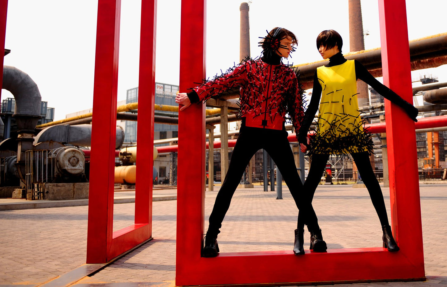 PIERRE CARDIN (HAUTE COUTURE)- 2008 Red Patent & Tube Jacket, Size Large