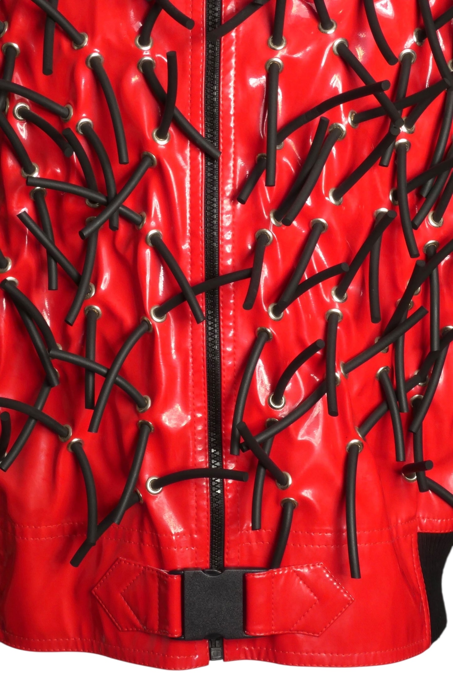 PIERRE CARDIN (HAUTE COUTURE)- 2008 Red Patent & Tube Jacket, Size Large