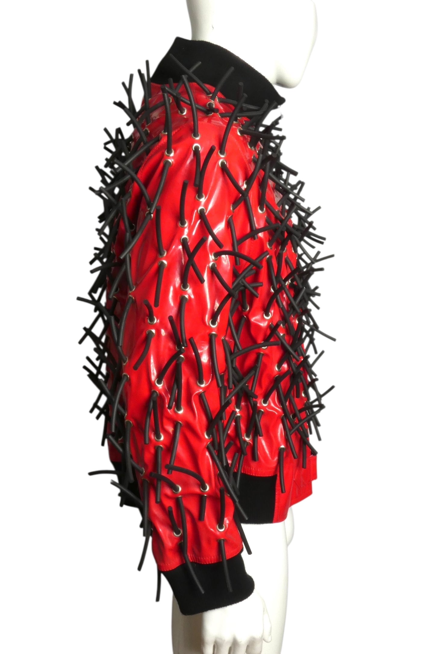 PIERRE CARDIN (HAUTE COUTURE)- 2008 Red Patent & Tube Jacket, Size Large