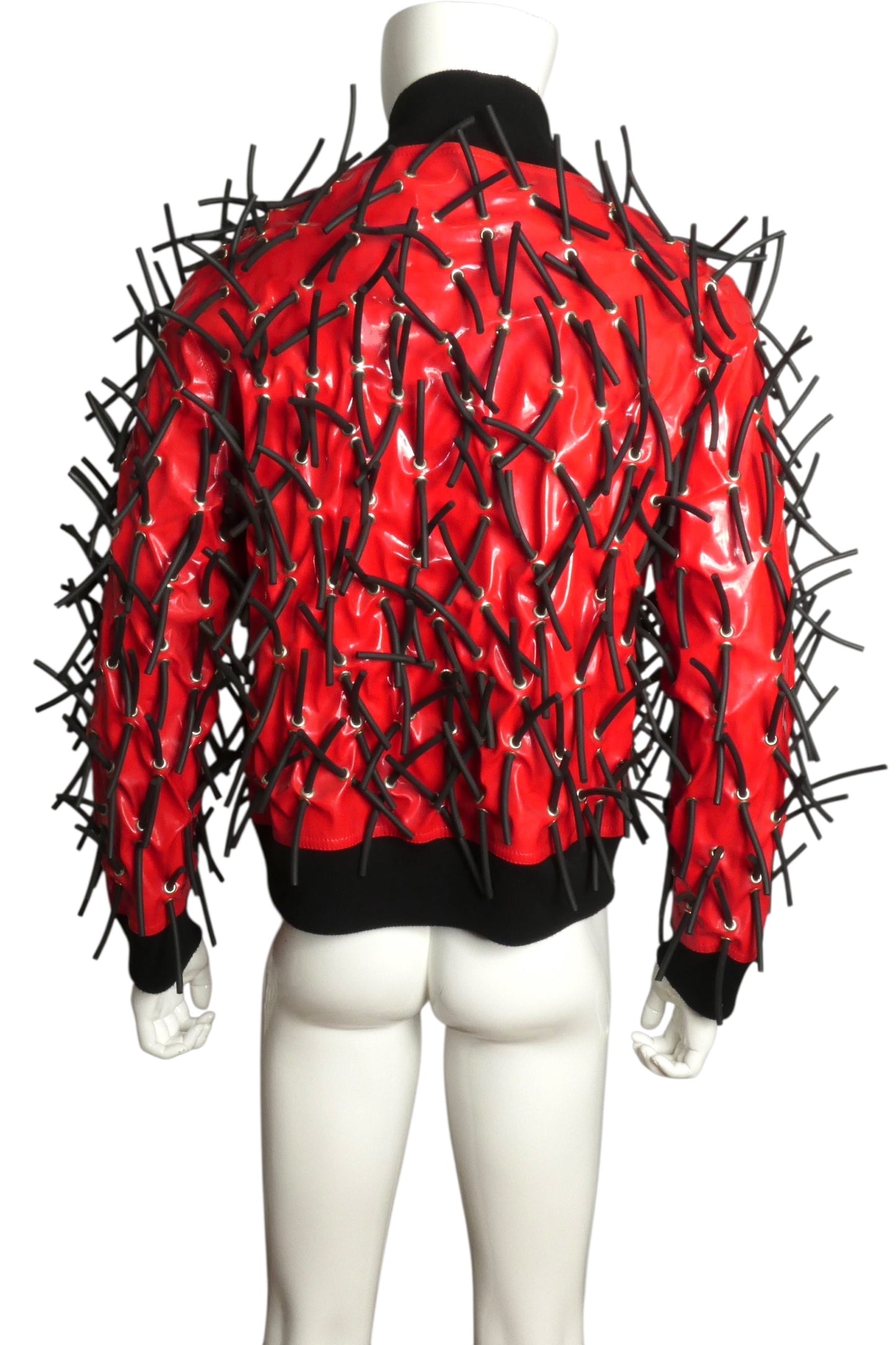PIERRE CARDIN (HAUTE COUTURE)- 2008 Red Patent & Tube Jacket, Size Large