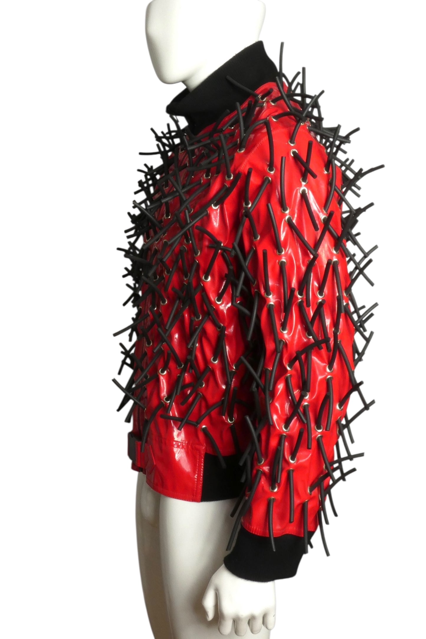 PIERRE CARDIN (HAUTE COUTURE)- 2008 Red Patent & Tube Jacket, Size Large