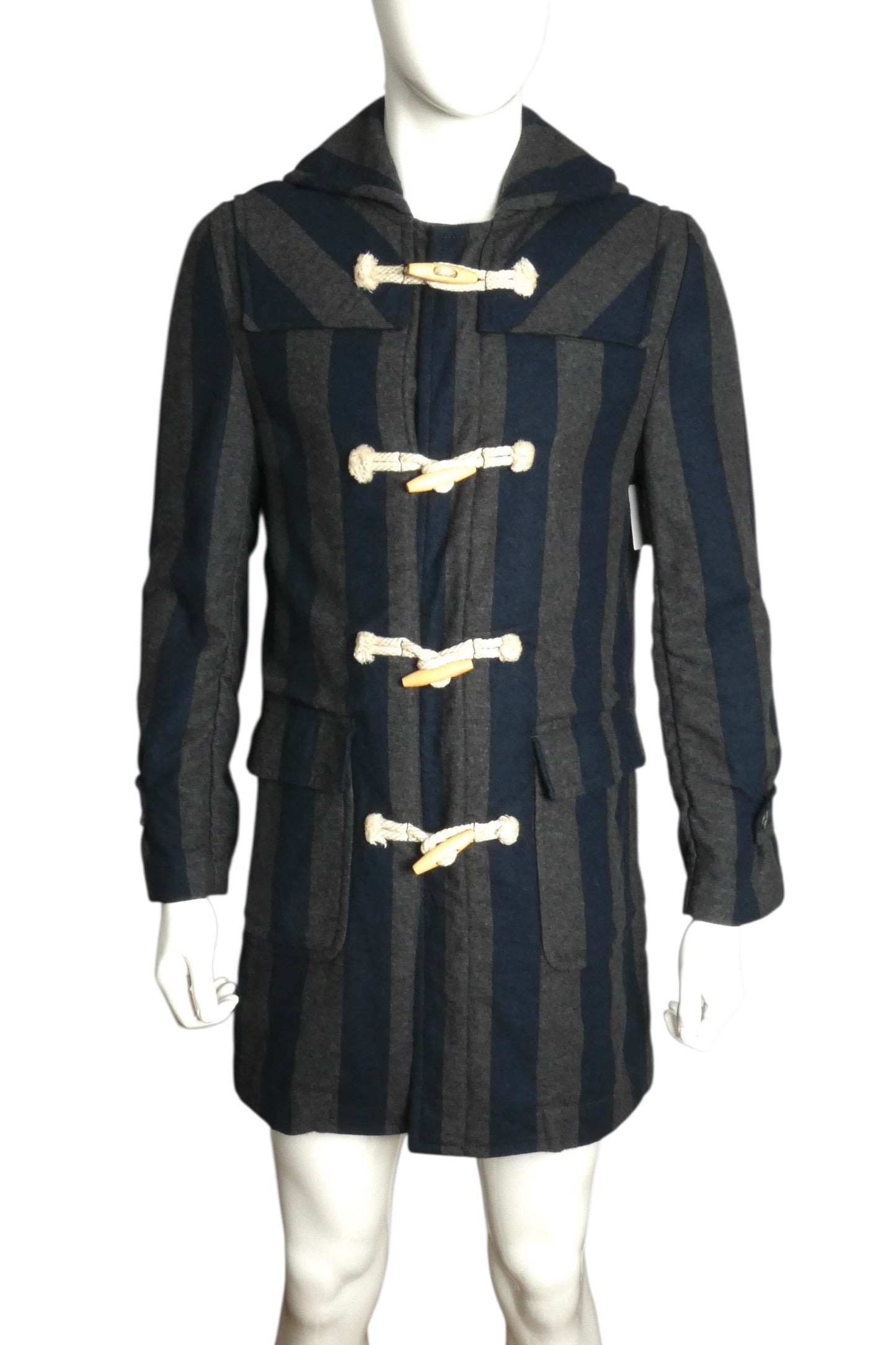 COMME DES GARCONS- Wool Striped Coat, Size Medium