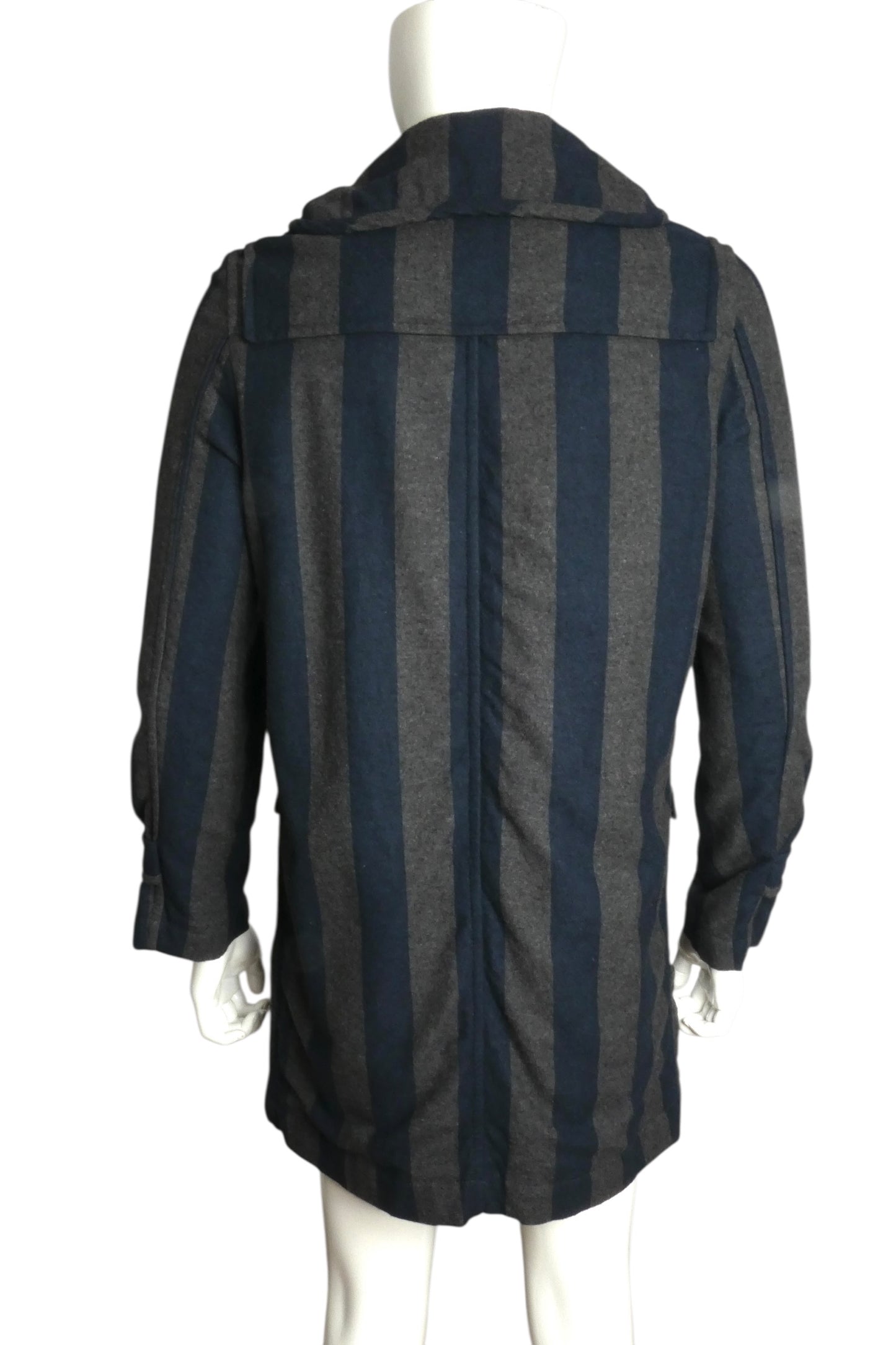 COMME DES GARCONS- Wool Striped Coat, Size Medium