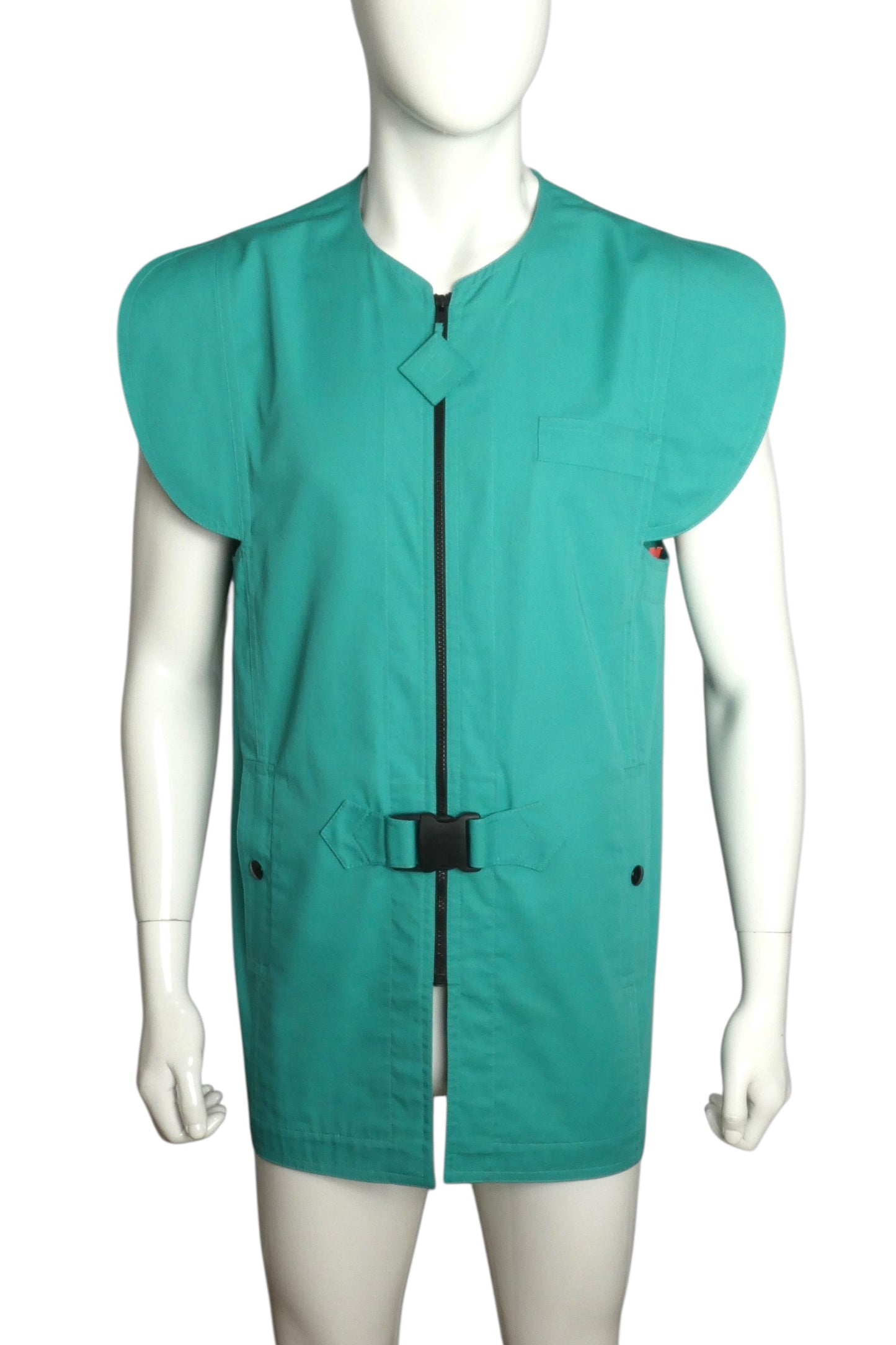 PIERRE CARDIN HAUTE COUTURE- Green Sleeveless Cotton Jacket, Size XL