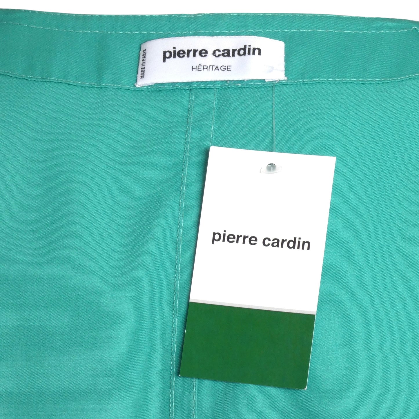 PIERRE CARDIN HAUTE COUTURE- Green Sleeveless Cotton Jacket, Size XL