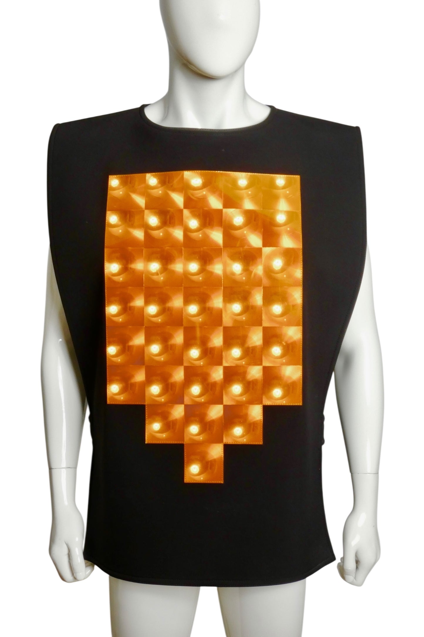 PIERRE CARDIN HAUTE COUTURE- Black Neoprene Hologram Tabard, Size Large