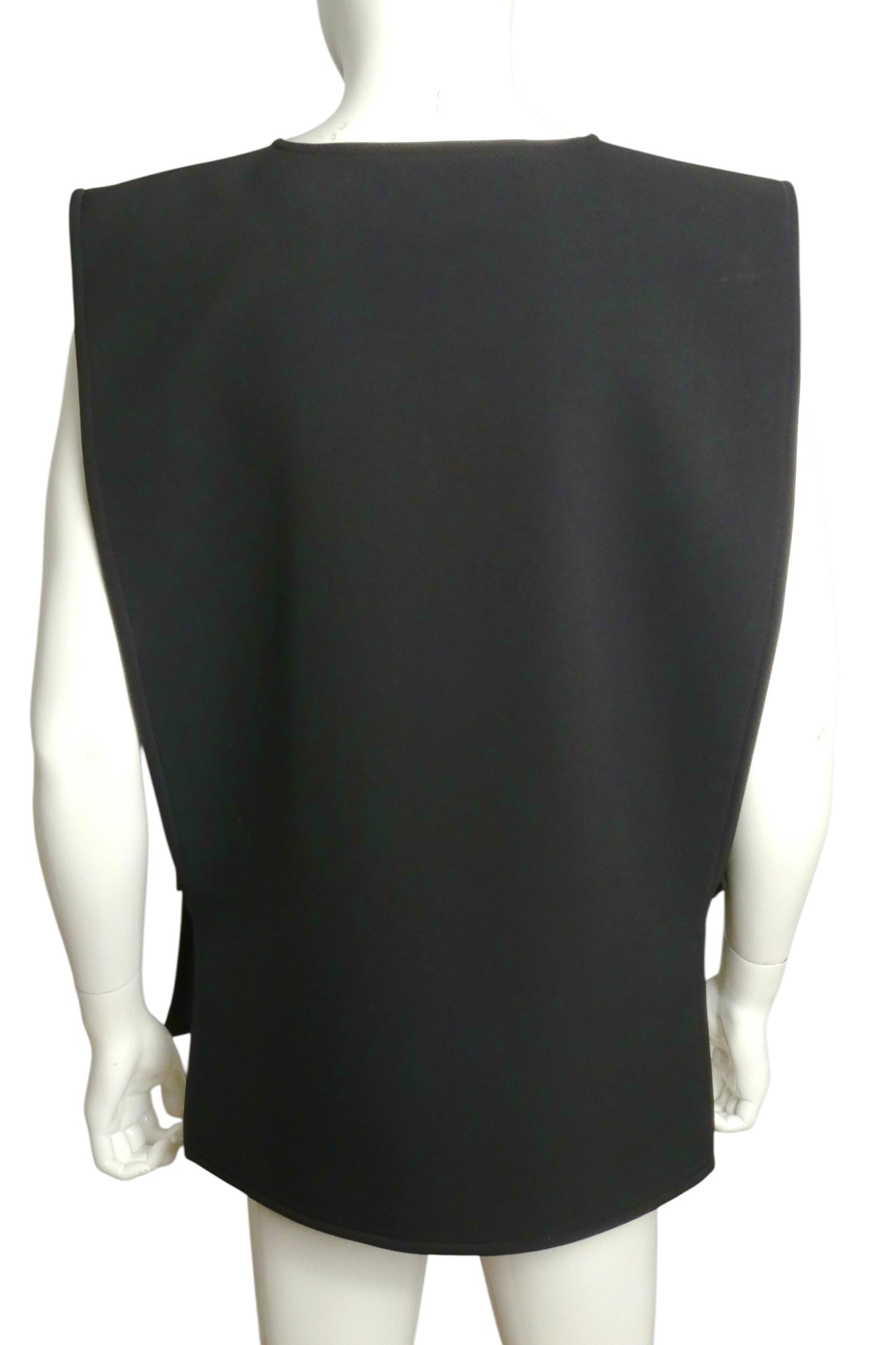 PIERRE CARDIN HAUTE COUTURE- Black Neoprene Hologram Tabard, Size Large