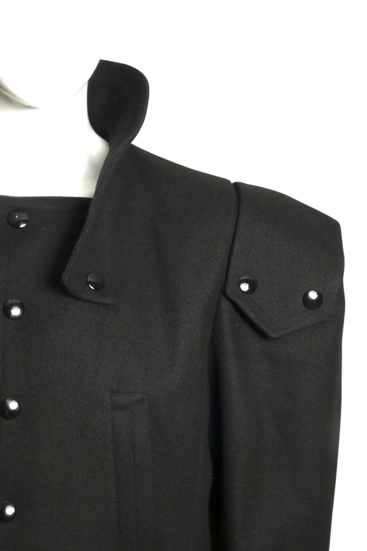 PIERRE CARDIN- 1991 Black Sculptured Wool Jacket, Size Large