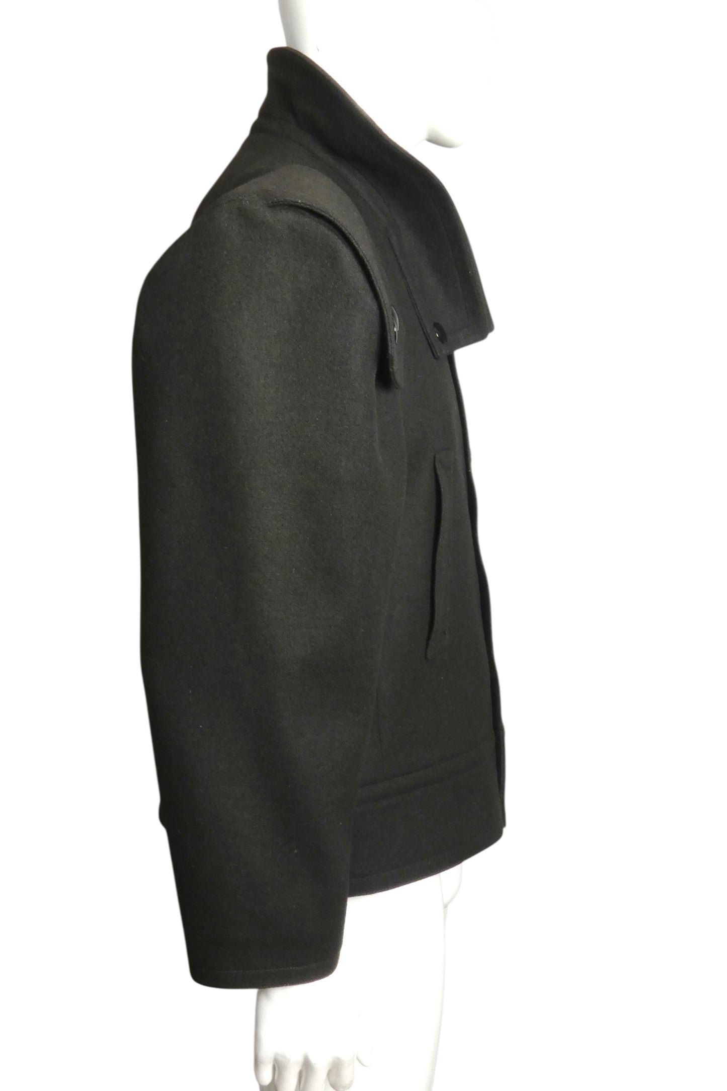 PIERRE CARDIN- 1991 Black Sculptured Wool Jacket, Size Large