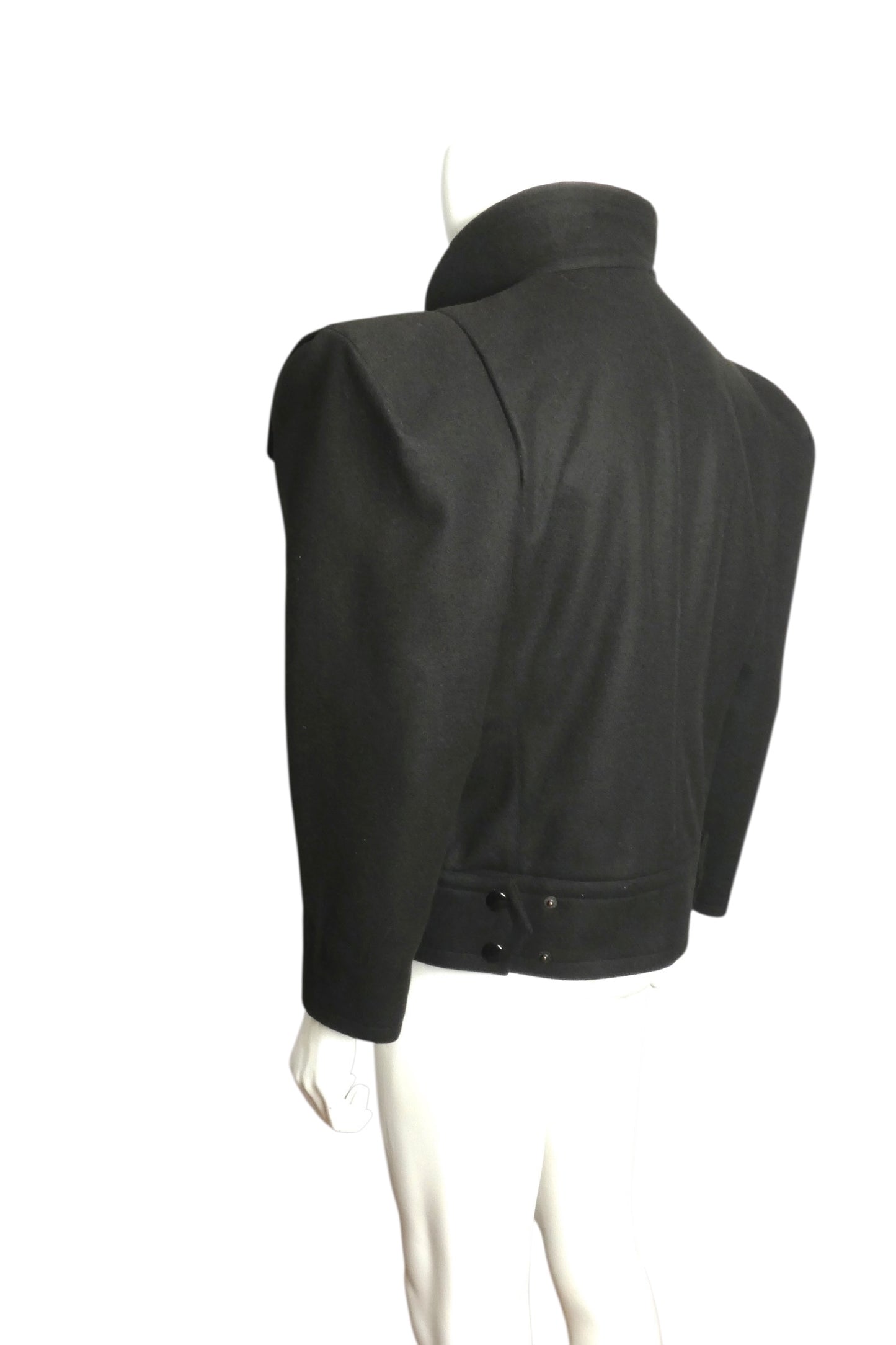 PIERRE CARDIN- 1991 Black Sculptured Wool Jacket, Size Large