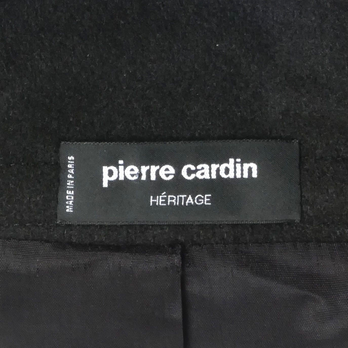 PIERRE CARDIN- 1991 Black Sculptured Wool Jacket, Size Large