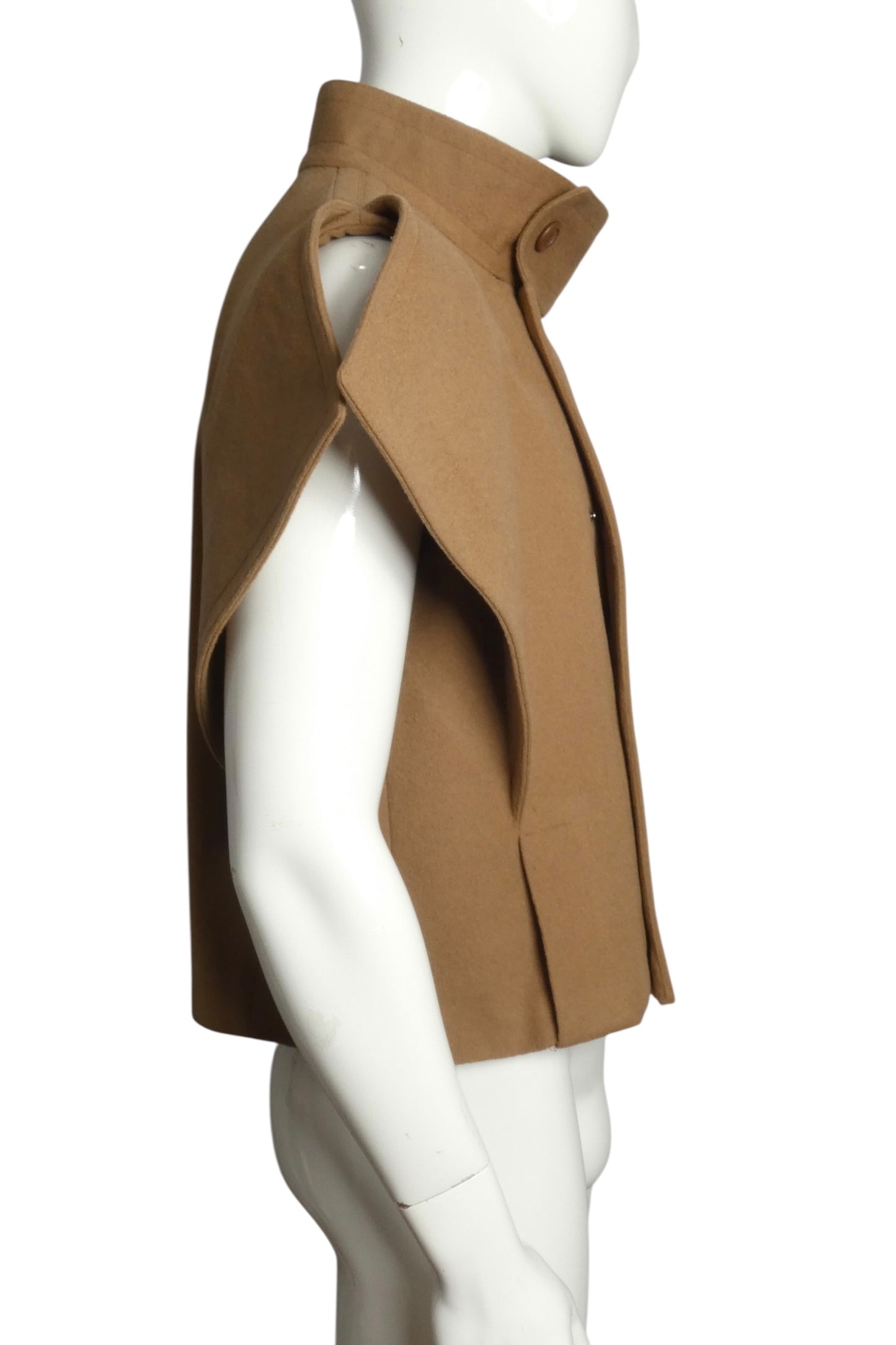 PIERRE CARDIN (HAUTE COUTURE)- Sculptural Wool Sleeveless Jacket, Size XL